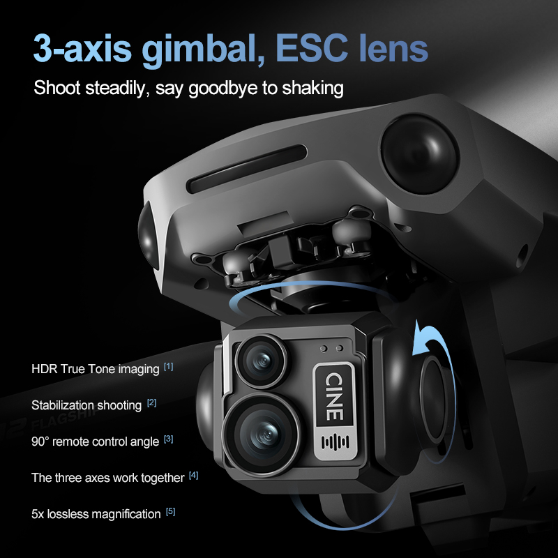 8K 3 Axis Gimbal Brushless 7.2 - Drone Camera Lens ulasan dan harga